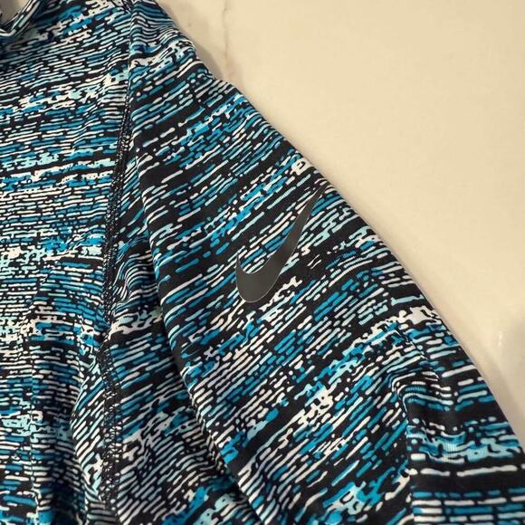 Nike Pro Dri-Fit Half Zip Pullover Long Sleeve Top Women's Medium Blue/Black Gym - Picture 4 of 10